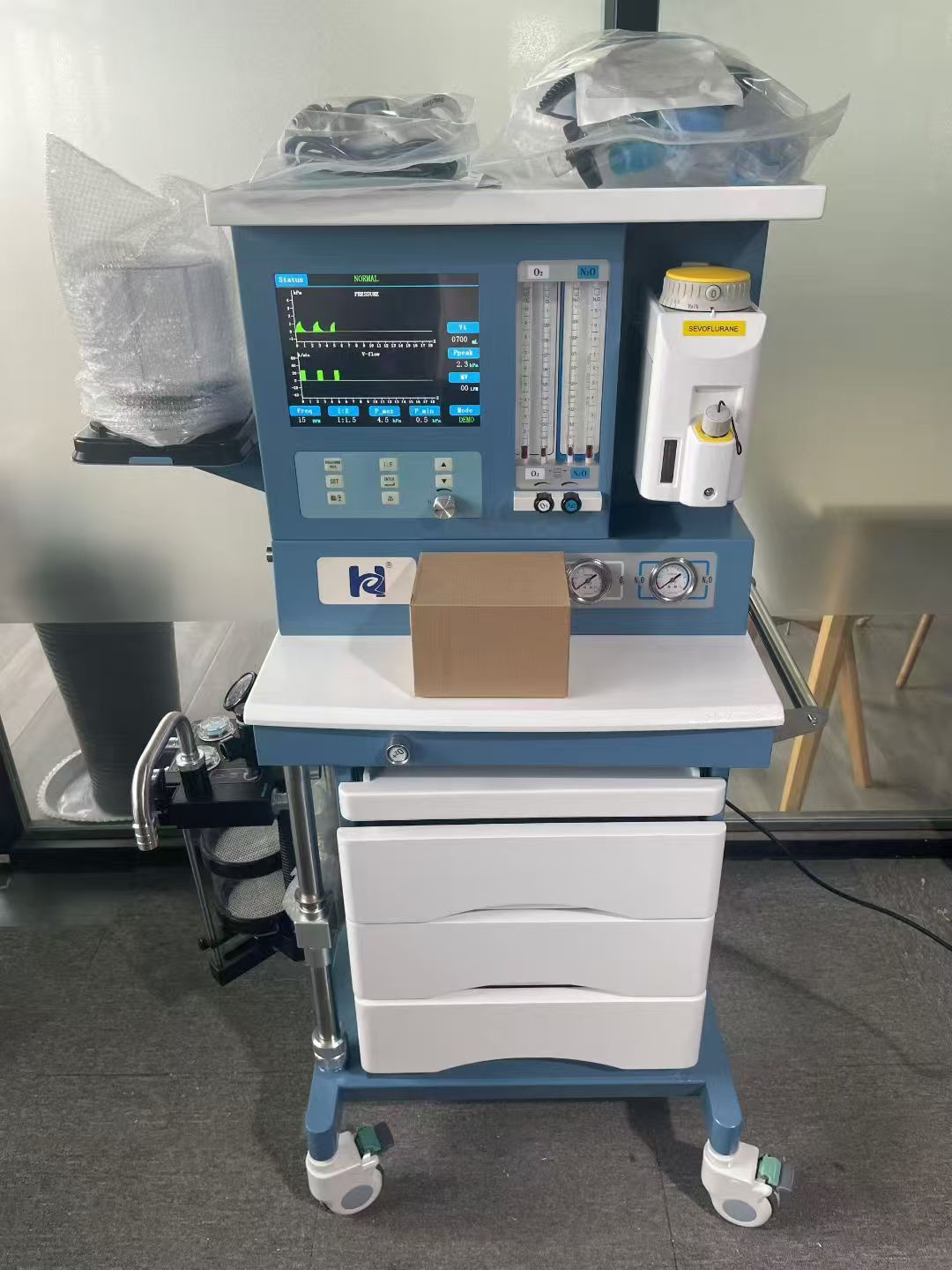 跨境专供SD-M2000C麻醉机大型医用双罐英文使用通用麻醉机详情7