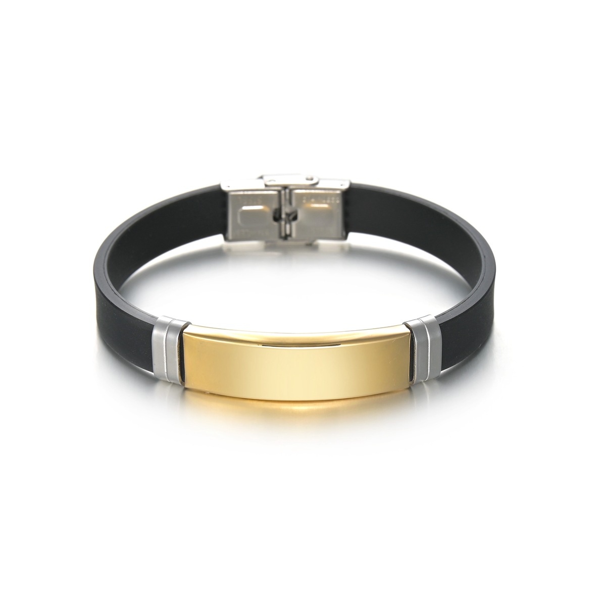 This is a classic and simple titanium steel bracelet with a buckle from Europe and America. It is an outdoor bracelet that does not fade and can be engraved with logos pic 4