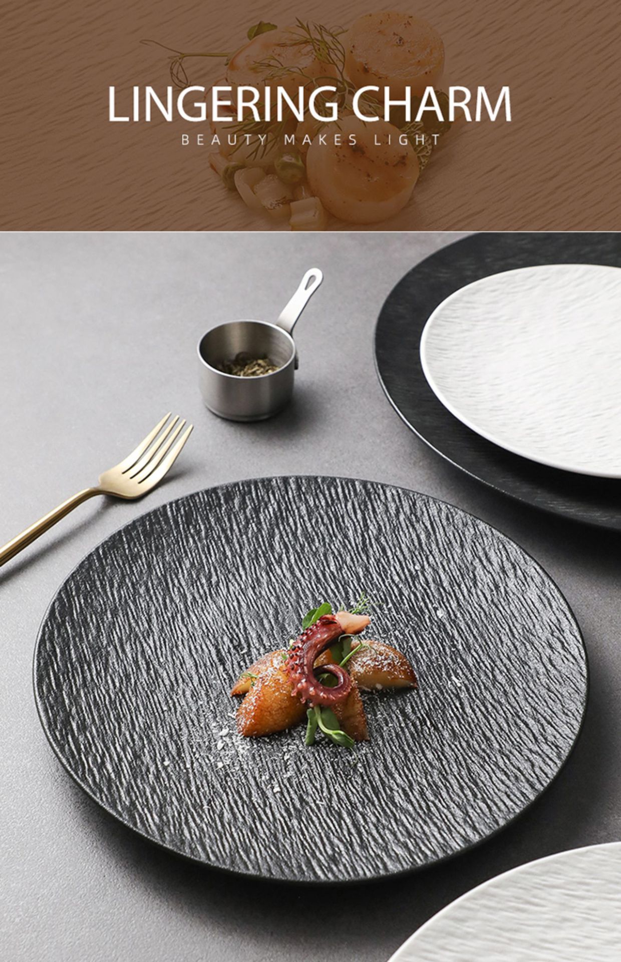 陶瓷牛排餐盘高级感西餐盘子圆形盘家用牛扒盘意面盘酒店个性菜盘详情7