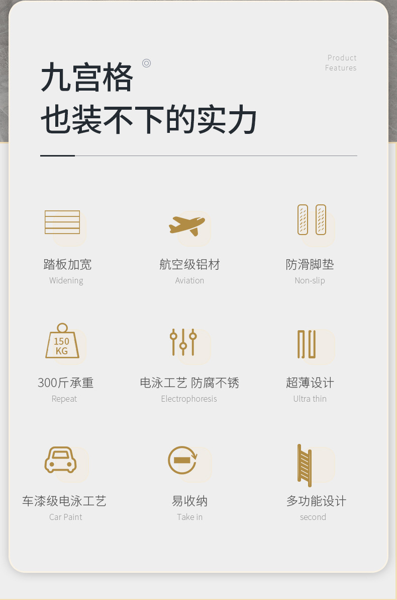 Household indoor folding anti-slip reinforced aluminum alloy ladder, single-side ladder, five-step ladder, thickened a-frame ladder, climbing aluminum ladder pic 2