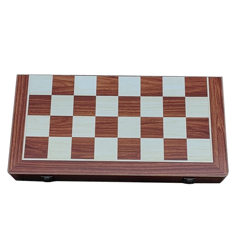 Two-in-one international chess checkers wooden board game toys with double back, non-magnetic for export pic 13