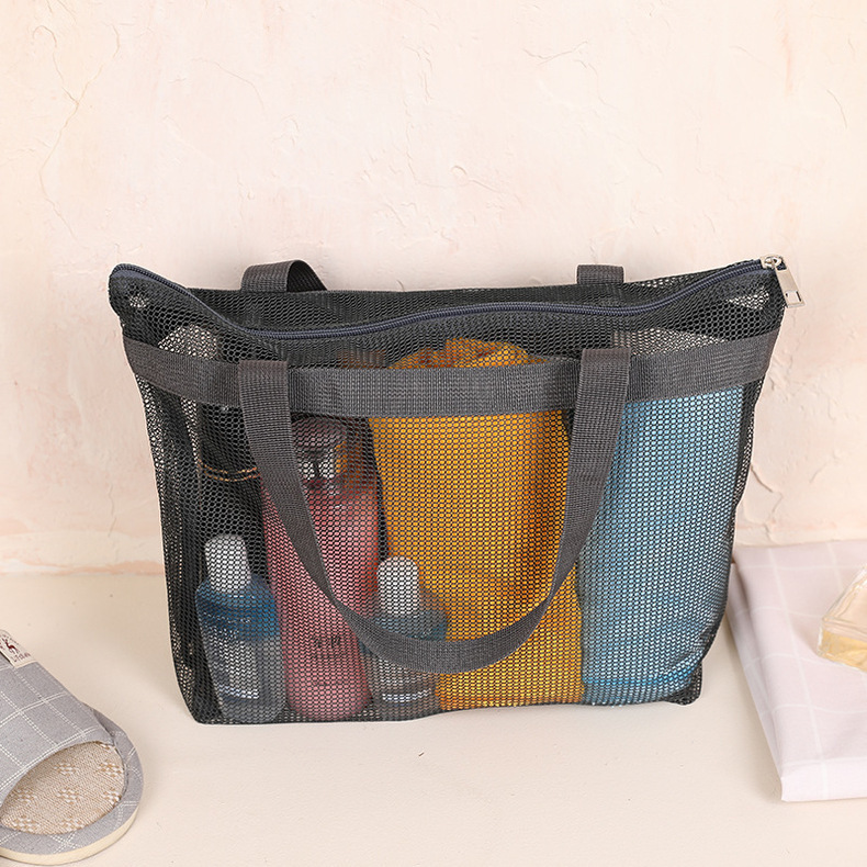 Wholesale of hand-held mesh beach bags, makeup, travel storage, toiletry bags, mesh portable swimming bath bags and beach bags pic 33