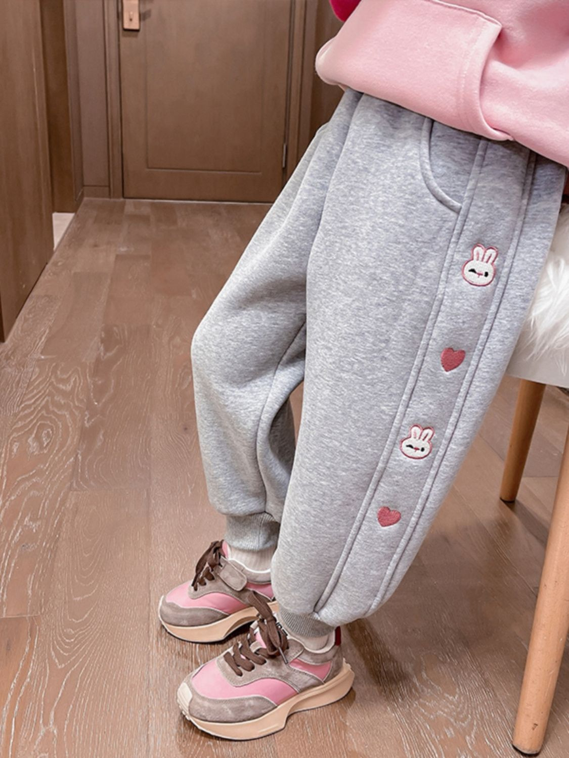 女童加绒裤子秋冬季2023新款运动裤中小童加厚休闲裤冬款儿童卫裤详情30