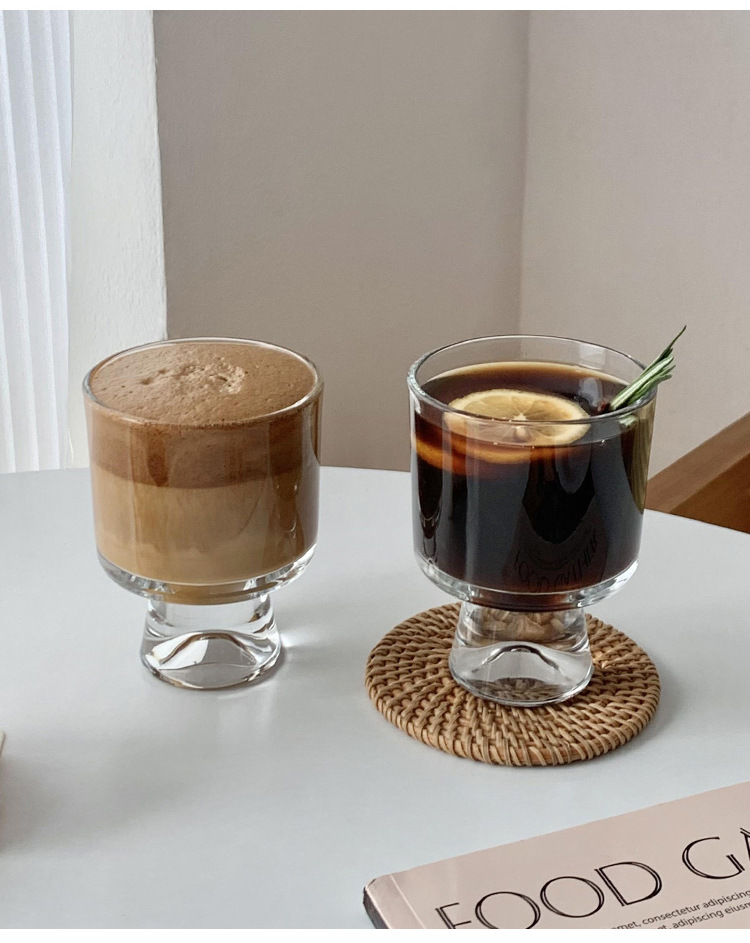 创意ins透明高脚雪山玻璃杯咖啡杯雪糕杯冷饮果汁杯冰淇凌杯详情13