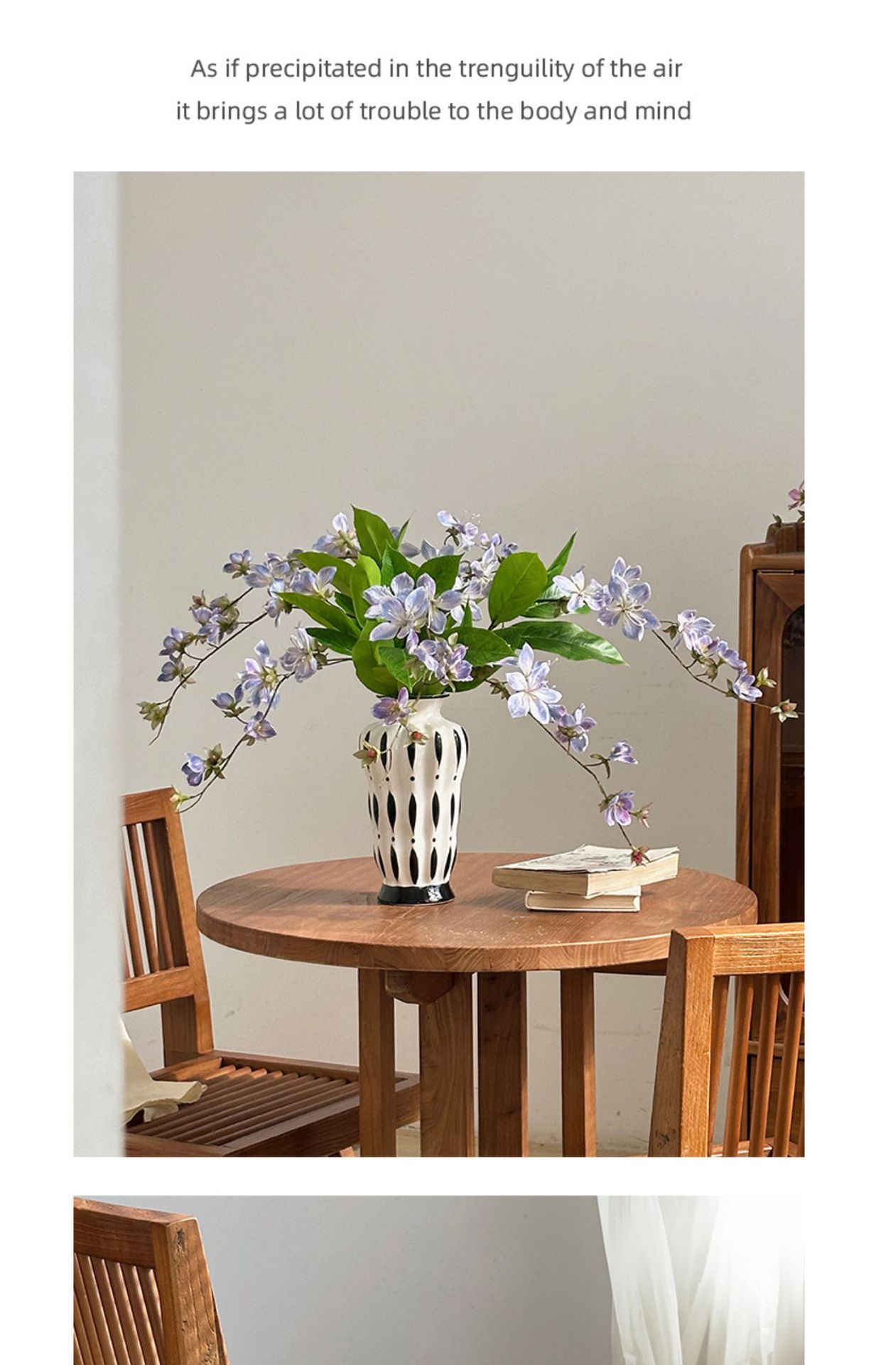 3D打印垂丝茉莉花仿真花海棠花垂吊假花家居软装造景装饰摄影道具详情10