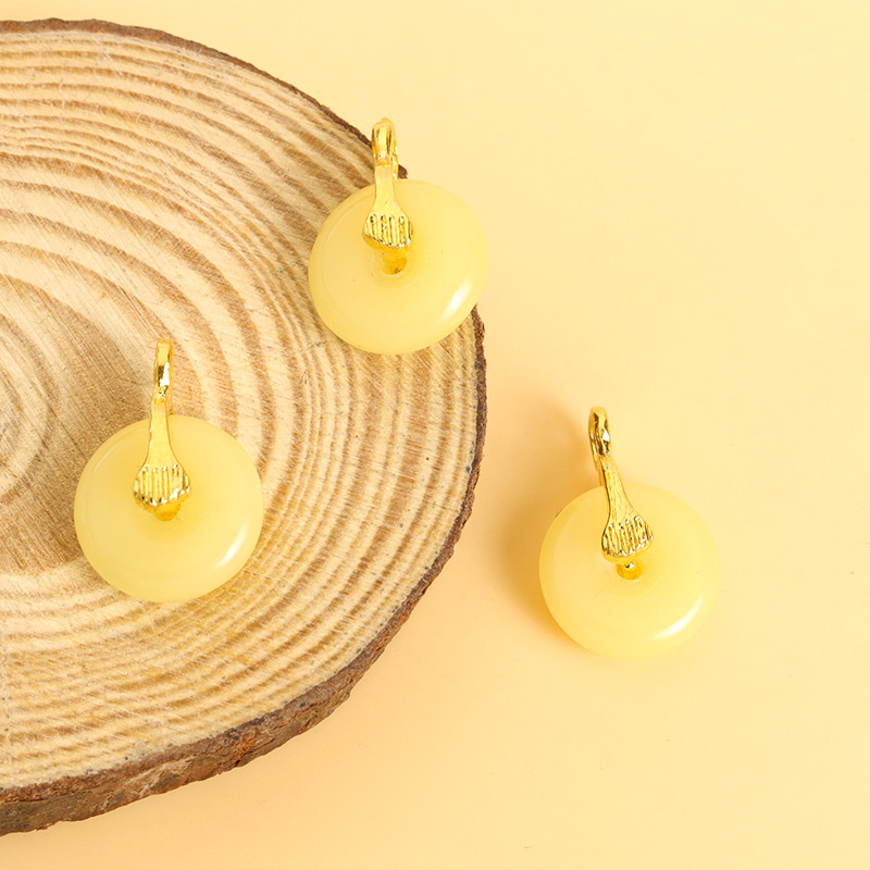 仿玉琉璃平安扣合金挂件小吊坠 diy饰品配件古风手链项链坠子材料详情7