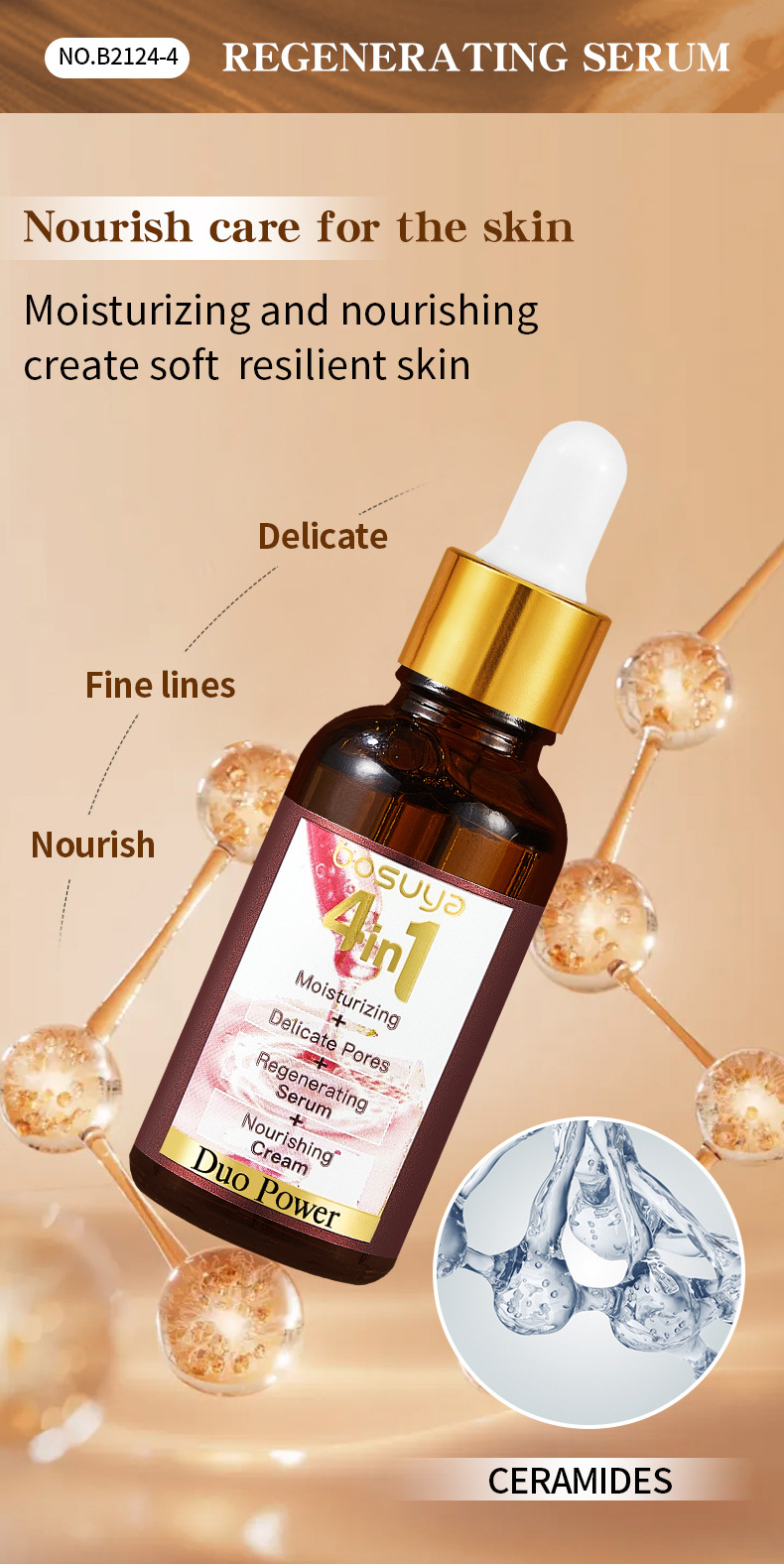 【跨境专供】BOSUYA精华液4in1精华液淡化细纹滋润保湿护肤品批发详情12