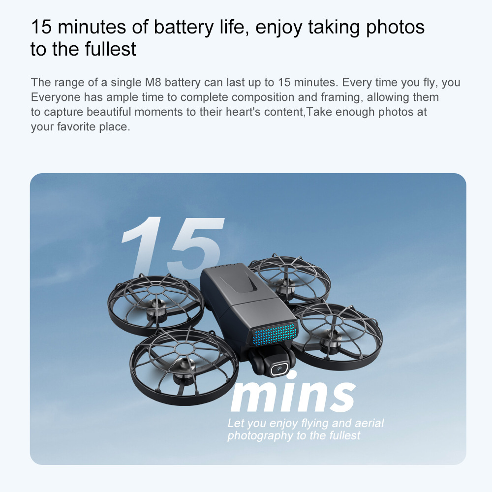 Cross-border M8 brushless drone with screen control, aerial photography, folding aircraft, optical flow dual camera remote control aircraft pic 45