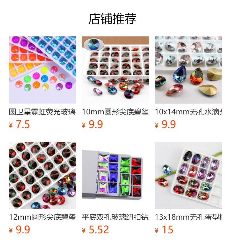 跨境厂家直批 平底手缝马眼钻玻璃平扣手缝钻diy礼服婚纱服装辅料详情1