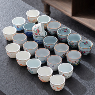 Kiln-transformed ceramic single-cup Jian ware, Tenmoku glaze tea cups, tea cups, creative personal master cups, large tea-tasting cups, and bamboo hat cups pic 4