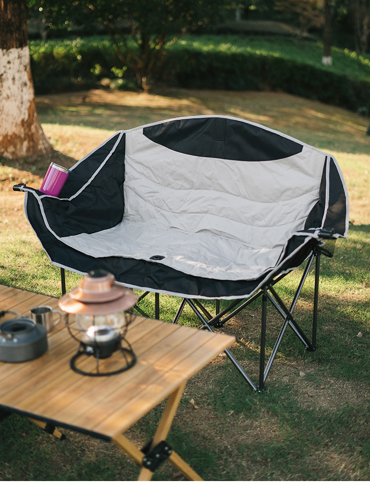 户外露营双人休闲折叠椅便携沙滩躺椅靠背多功能椅钓鱼加棉坐椅详情10