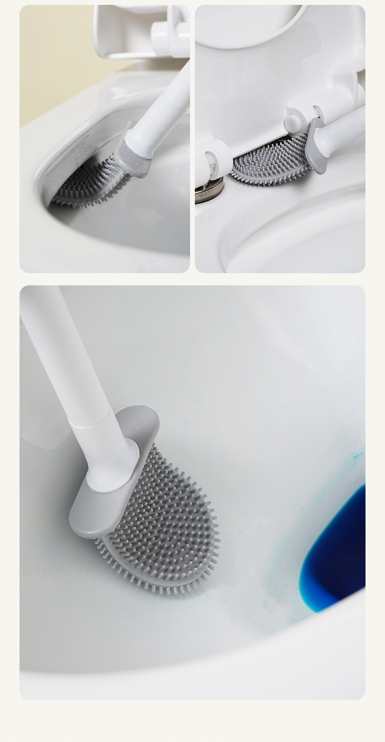 Toilet brush, a household wall-mounted cleaning brush with no dead corners and no need for drilling, a magic tool. Wholesale of detachable rod toilet brushes for bathrooms pic 9