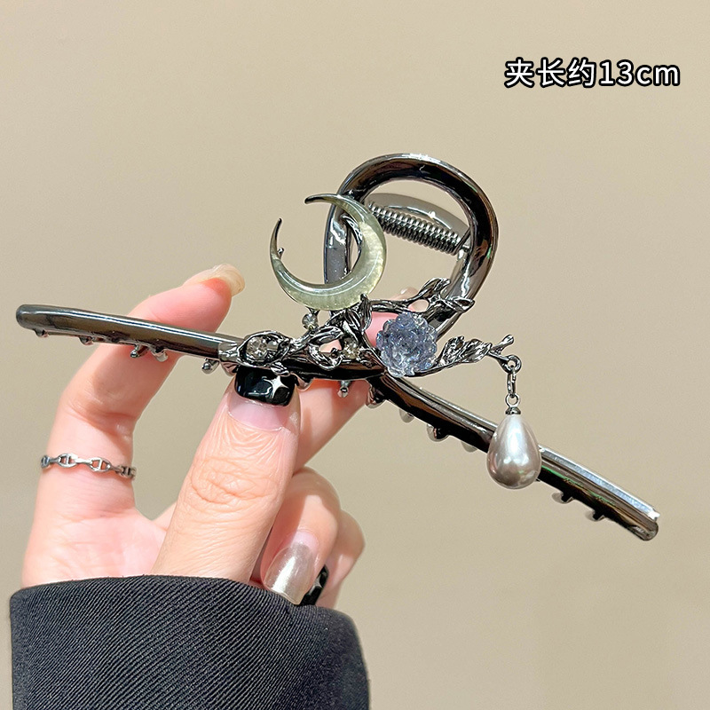 新中式国风抓夹女款2024新款高级感后脑勺发饰古风鲨鱼夹大号夹子详情9