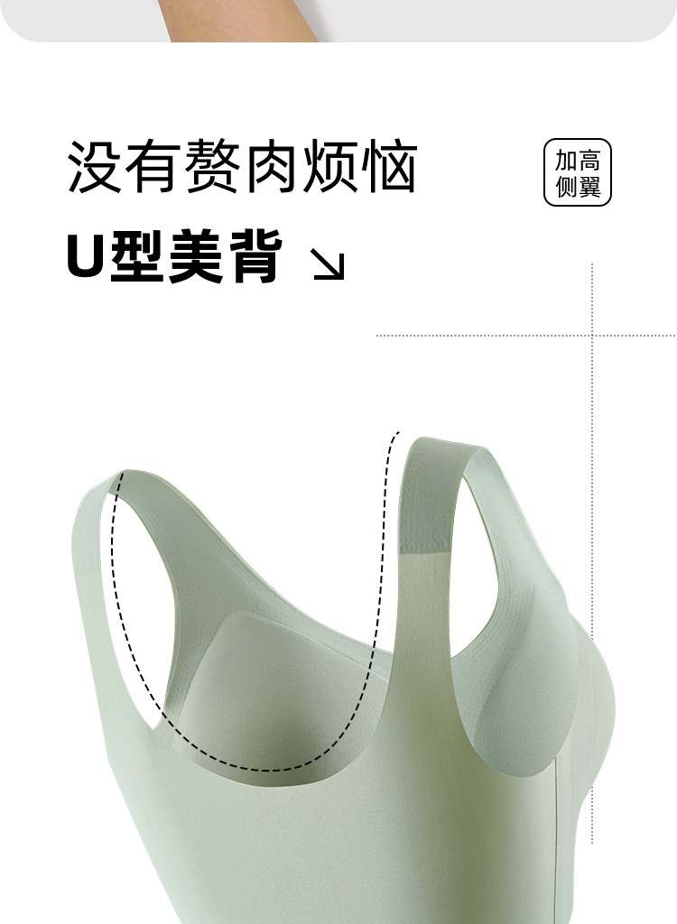 云朵无痕内衣女士无尺码bra一片式胸罩大胸显小无钢圈美背文胸薄详情13