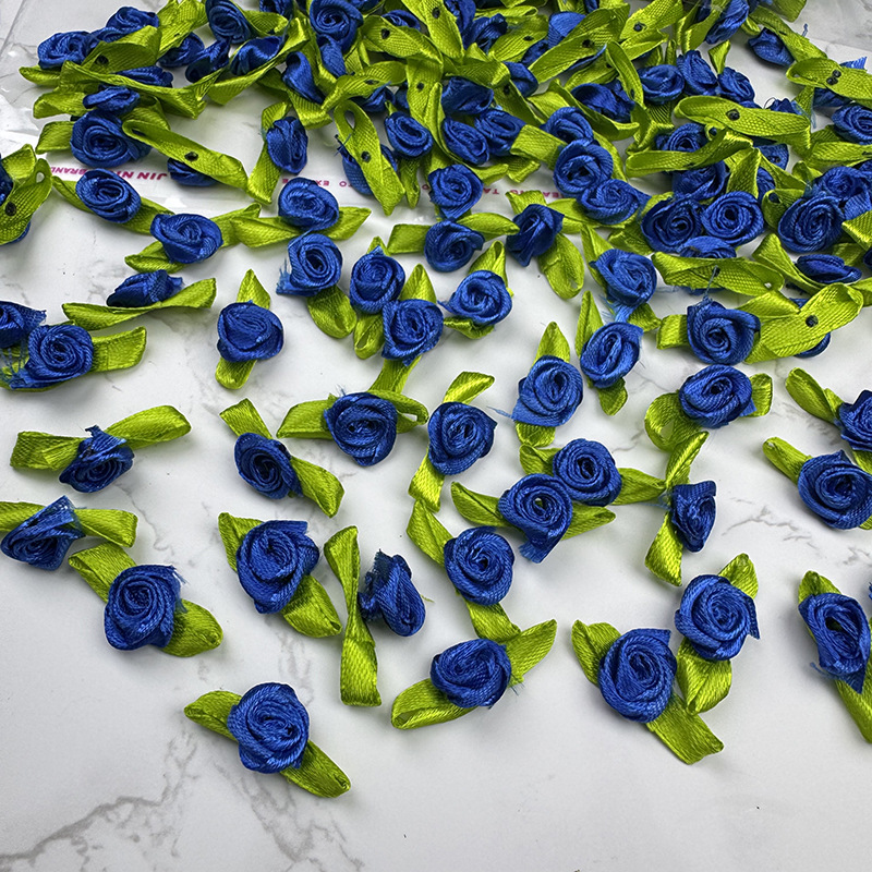 玫瑰花现货绿叶玫瑰手工花朵发饰辅料辅料公仔配饰饰品配件缎带加详情5