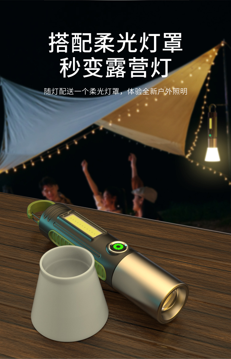 Cross-border multi-functional high-intensity flashlight, usb charging, outdoor tent camping light, household emergency repair work light pic 6
