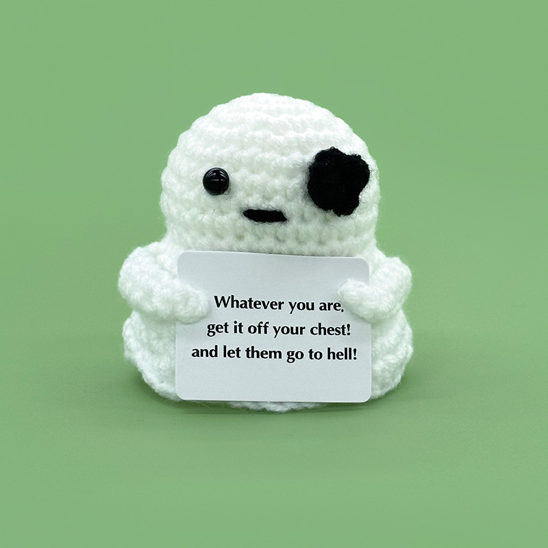 Wholesale and customization of white ghost-shaped crocheted dolls, plush toys and trendy toys pic 27