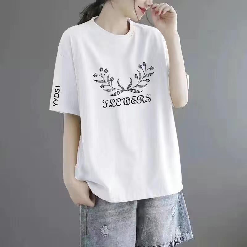 清仓捡漏~尾单大牌剪标专柜撤回外贸大码女装短袖中长款印花t恤女详情14