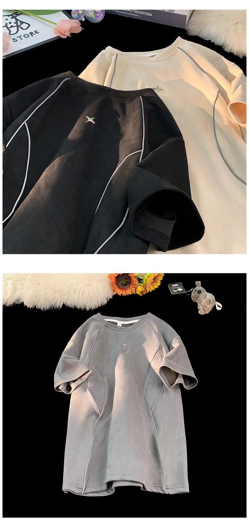 来图打样 定制巴拉圭 委内瑞拉 圭亚那 反光条设计T恤超级工厂详情6