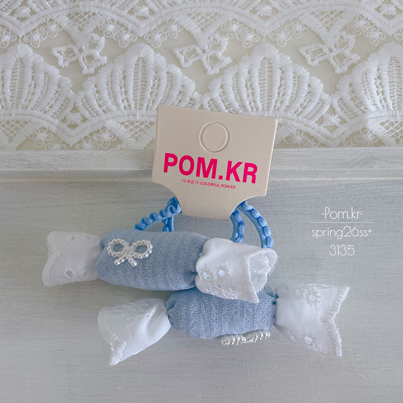 Spring new sweet candy hair band, children's lace pearl bow, high-elasticity ponytail hair tie, baby hair accessory pic 9