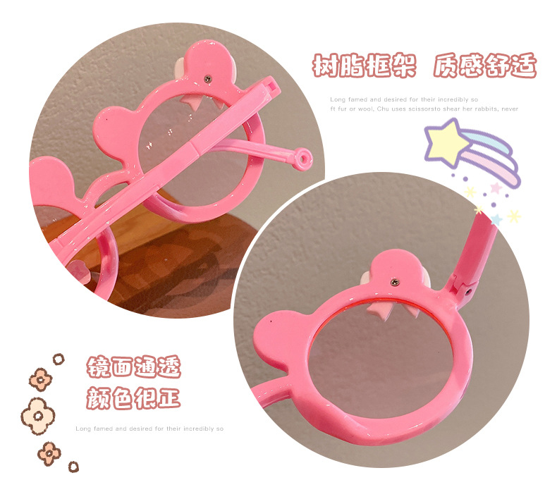 米奇儿童太阳镜墨镜遮阳防晒小孩太阳镜蝴蝶结卡通女童玩具眼镜详情10