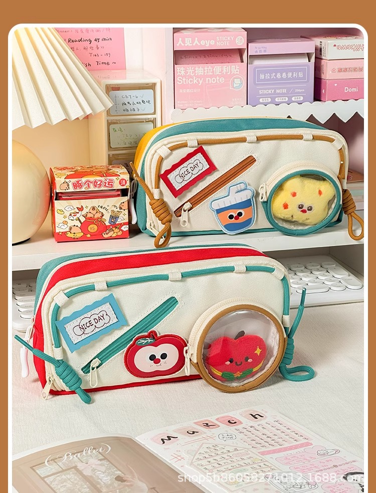2025可爱食物痛包笔袋学生文具袋大容量高颜值女孩铅笔袋儿童笔盒详情9