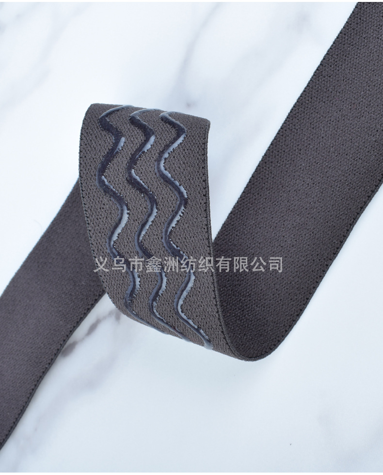 彩色定制logo硅胶图案防滑织带冰袖泳衣服装滴胶弹力松紧带详情11