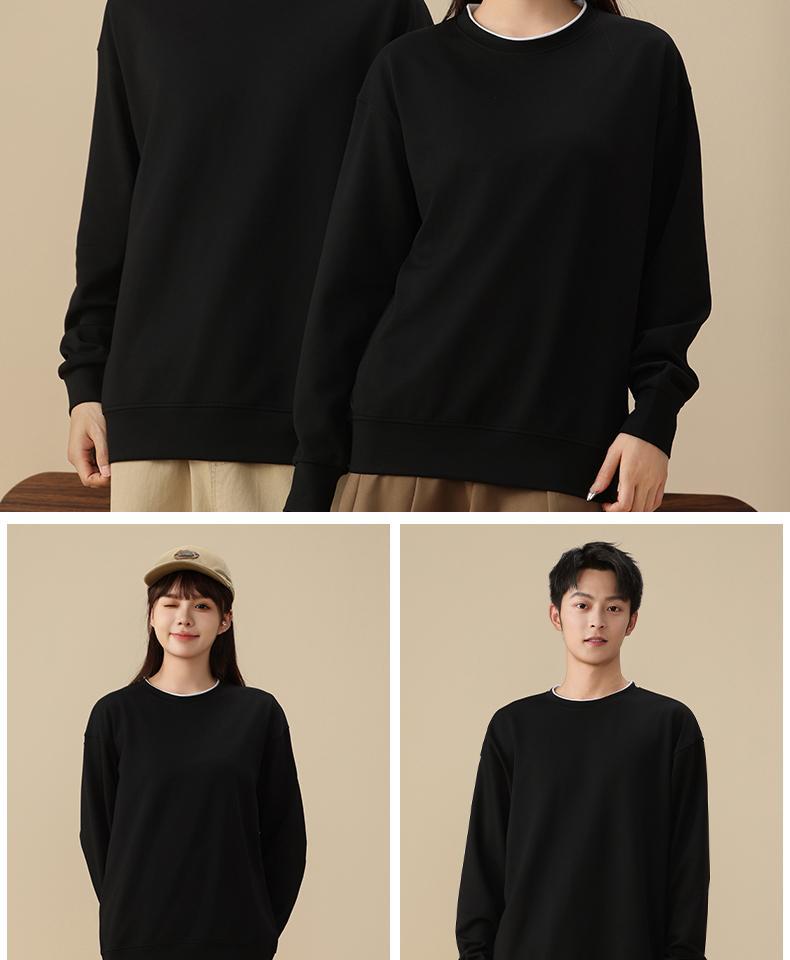 春秋薄款圆领卫衣跨境专供纯色宽松团体服学校活动班服印logo套头详情16