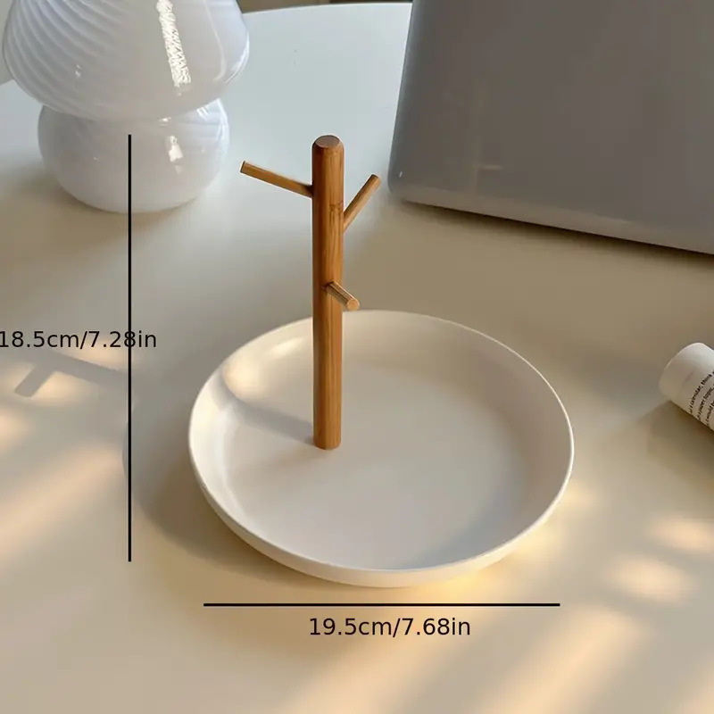 ins风玄关入户钥匙收纳托盘客厅置物盘化妆品钥匙木质挂架摆件详情8
