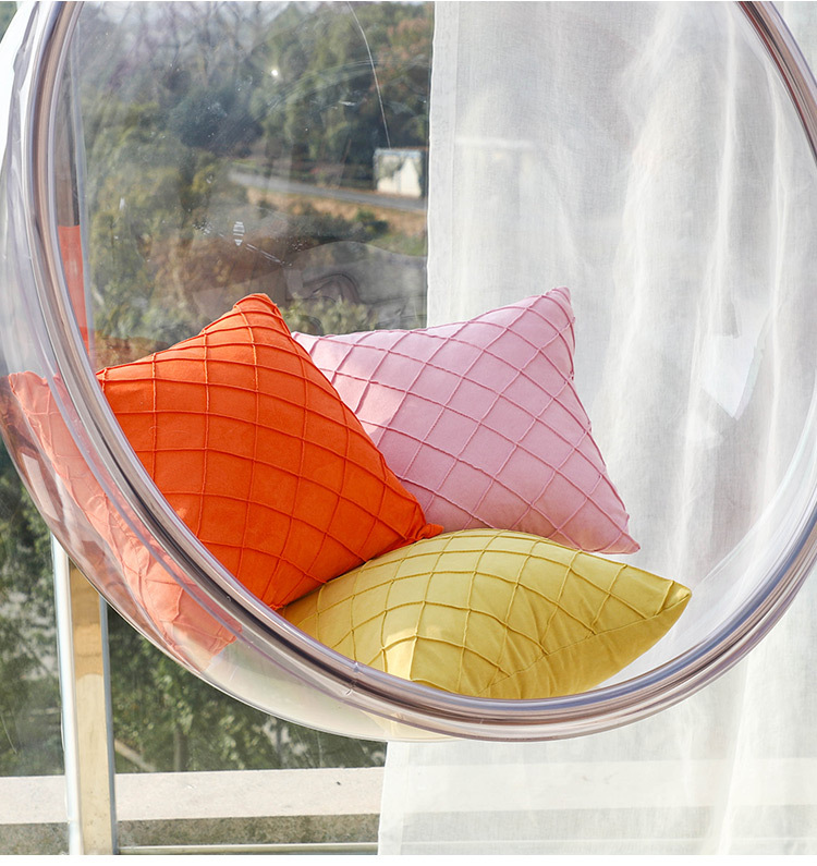 Diamond-shaped suede pillowcase, solid color square simple pillow, office sofa waist pillow, home decoration cushion pic 18