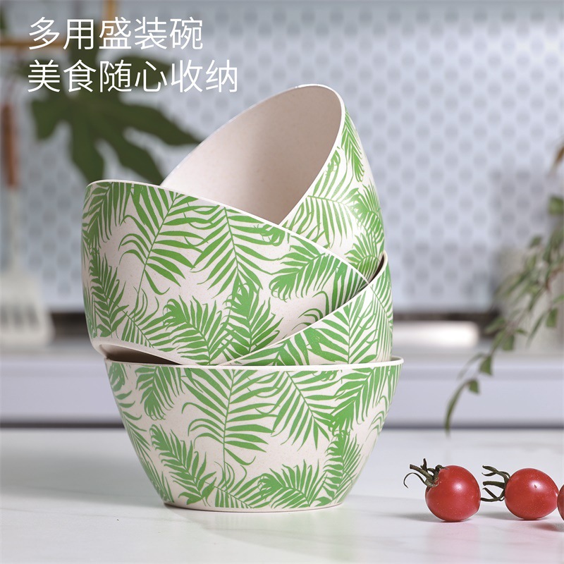 绿色叶子图案陶瓷碗盘家居陶瓷碗饺子盘180ml详情2