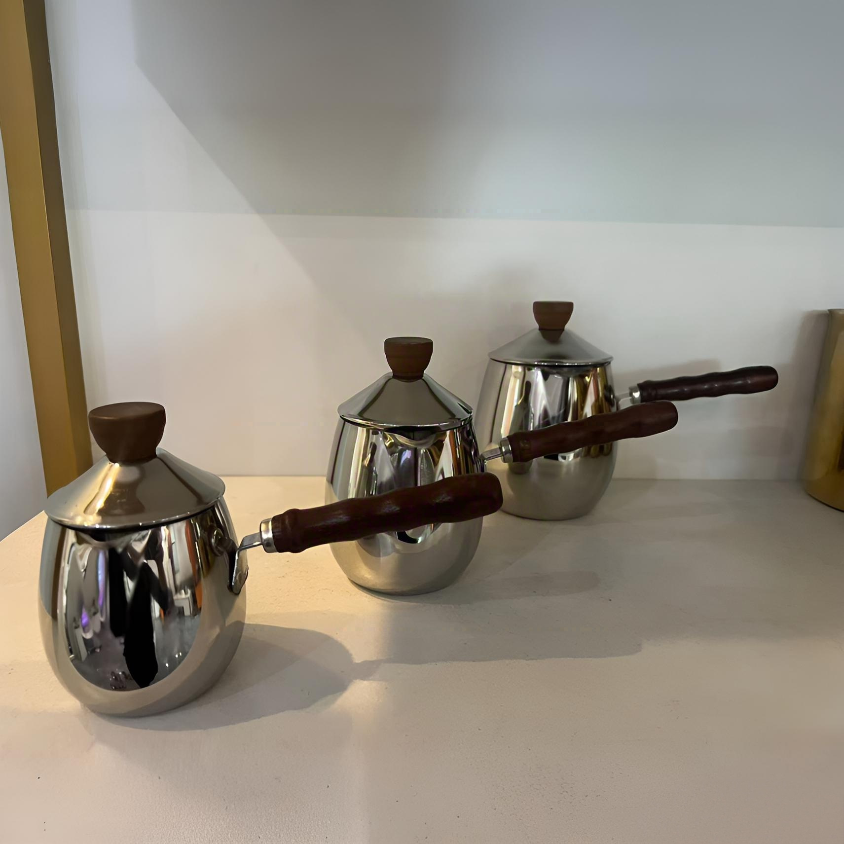 304 stainless steel latte art milk cup, small oil-pouring pot, hot oil baby food pot, milk pot, long handle, household oil-pouring pot pic 13