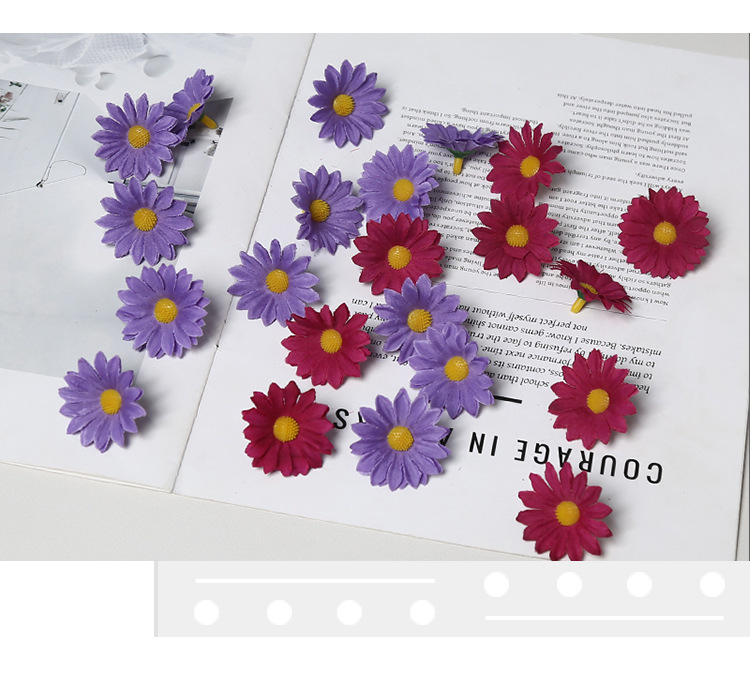 仿真花小雏菊花头花墙花环花艺diy配件婚礼装饰手工簪花头饰材料详情6
