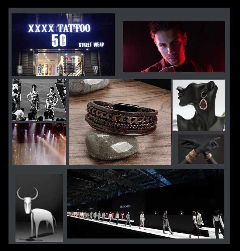 Cross-border high-end hand-woven bracelets for men, titanium steel magnetic clasp bracelets, accessories and ornaments for women, wholesale from Yiwu manufacturer pic 5