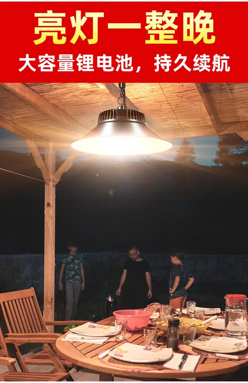 New solar-powered chandeliers, three-color indoor and outdoor lamps, garden lamps, household high-power ultra-bright lighting lamps, street lamps pic 7