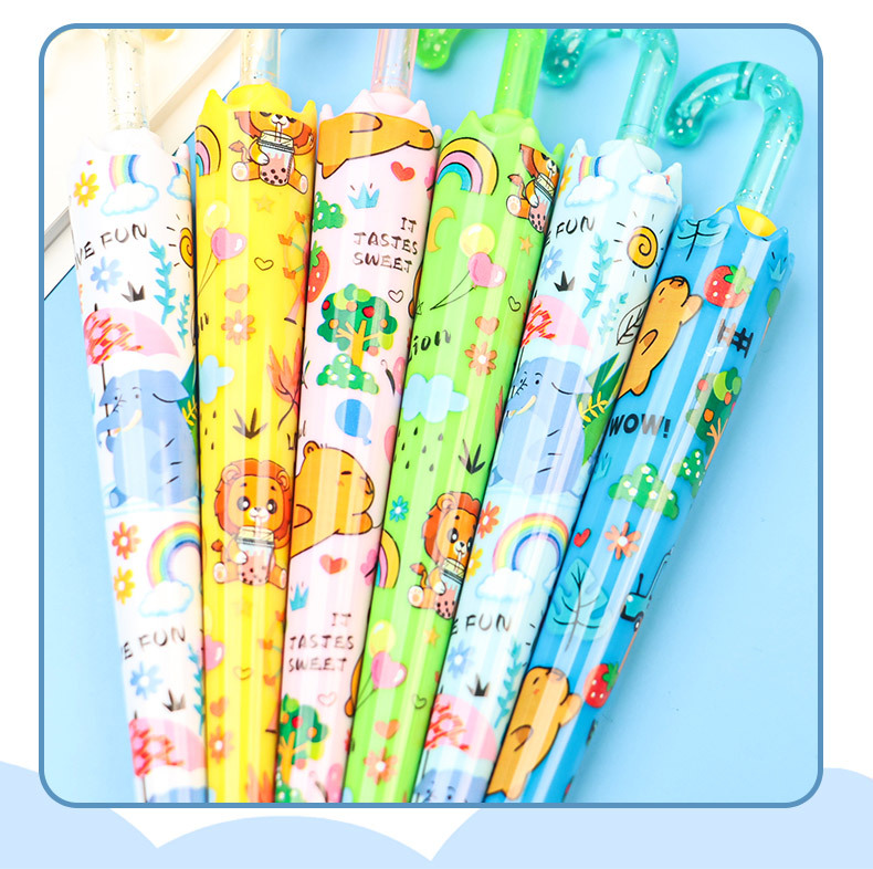 Creative umbrella, fresh and cute cartoon transparent gel pen, high personality, high appearance level, student stationery, problem-solving signature pen pic 7