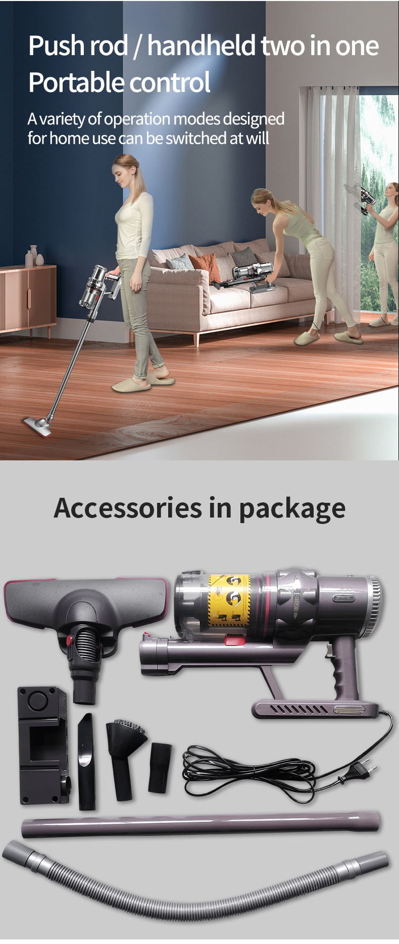 Cross-border SOKANY3378 VACUUM CLEANER, vertical handheld multi-functional wired Vacuum cleaner pic 6