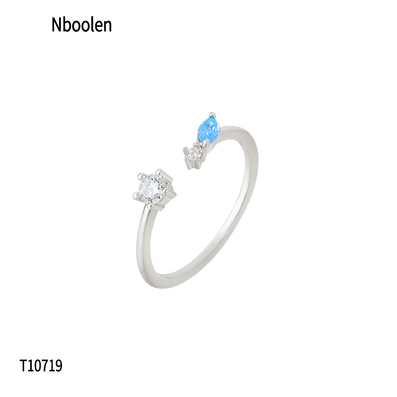 柏伶跨境简约开口戒镶钻五角树叶戒指女式轻奢高级感轻奢关节指戒详情8