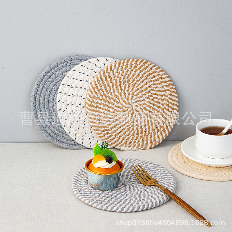 碗垫隔热餐垫圆形麻编织杯垫隔热盘垫装饰道具垫子家用防烫锅垫详情13