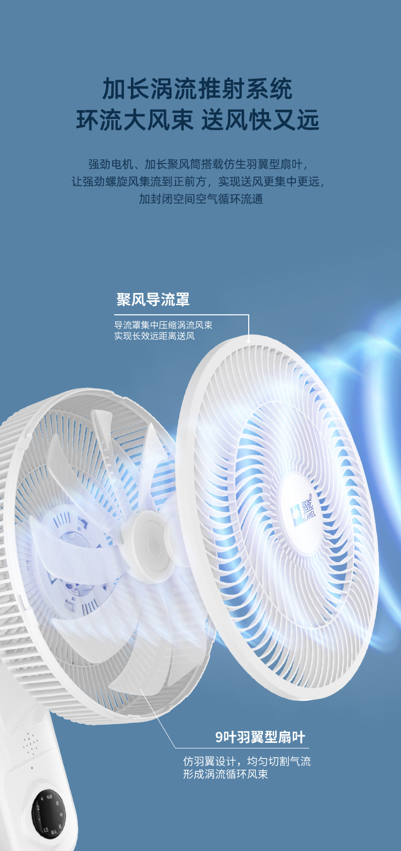 现货爆款壁扇壁挂式电风扇家用卫生间厨房免打孔挂壁式空气循环扇详情5