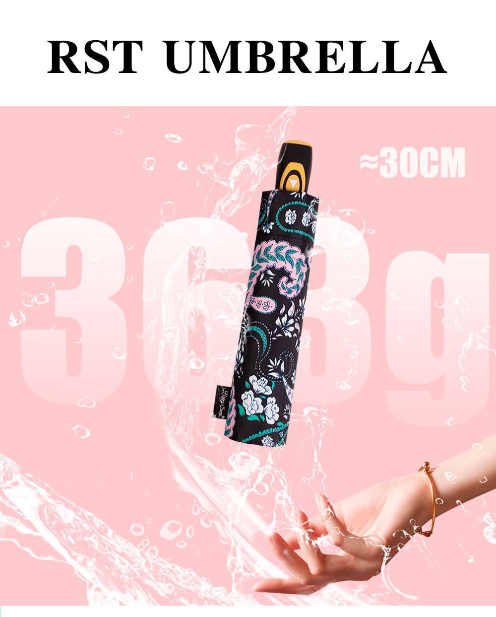 星宝三折自开伞外贸伞three folding umbrella雨伞出口批发现货详情5