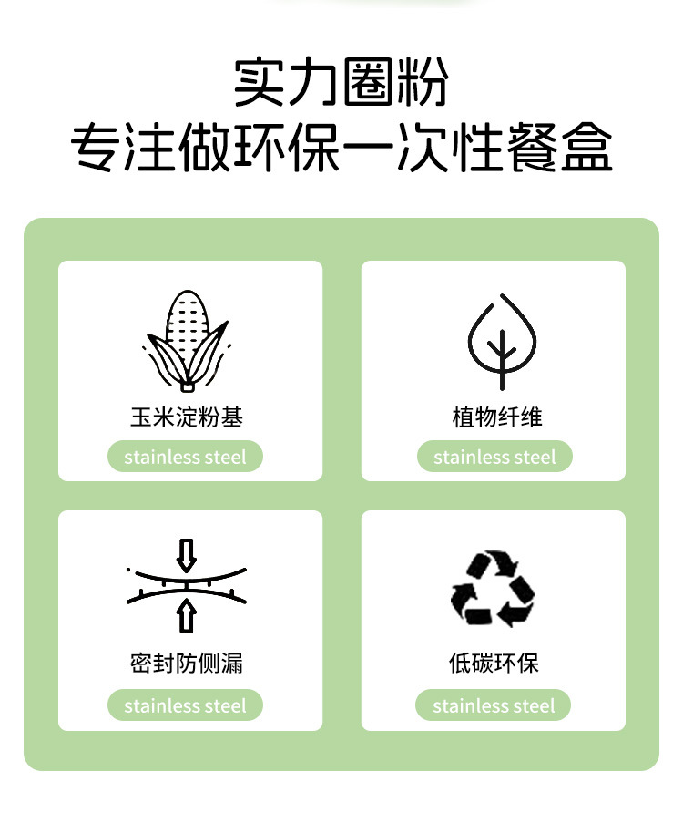 Disposable round box corn starch packing box in stock, degradable food-grade takeout round box, diamond round box lunch box pic 2