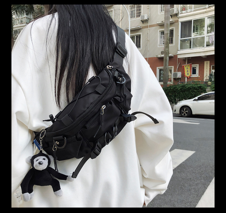 斜挎包潮牌男士百搭休闲胸包工装简约ins腰包日系情侣单肩斜挎包详情20