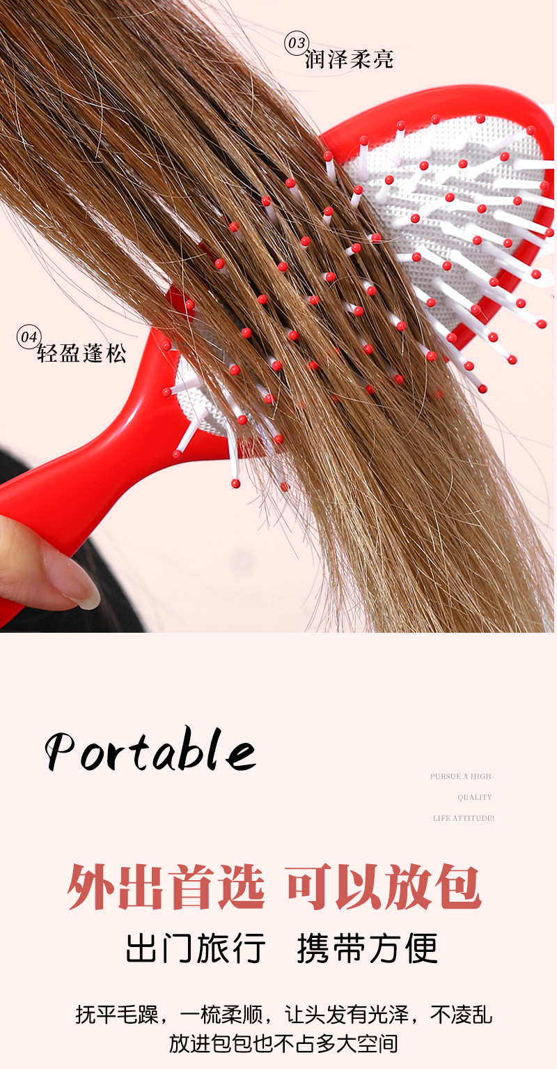新款三丽鸥HelloKitty气垫梳气囊梳便携镜梳一体可爱发饰头饰梳子详情14