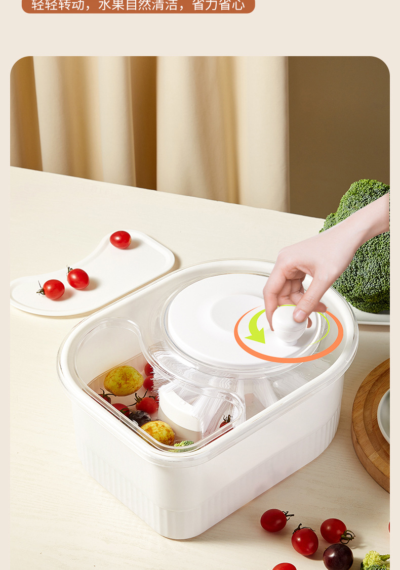Cross-border household fruit washing wonder, crayfish and fruit and vegetable cleaning machine, kitchenware cleaning device, portable draining basket C72 pic 4