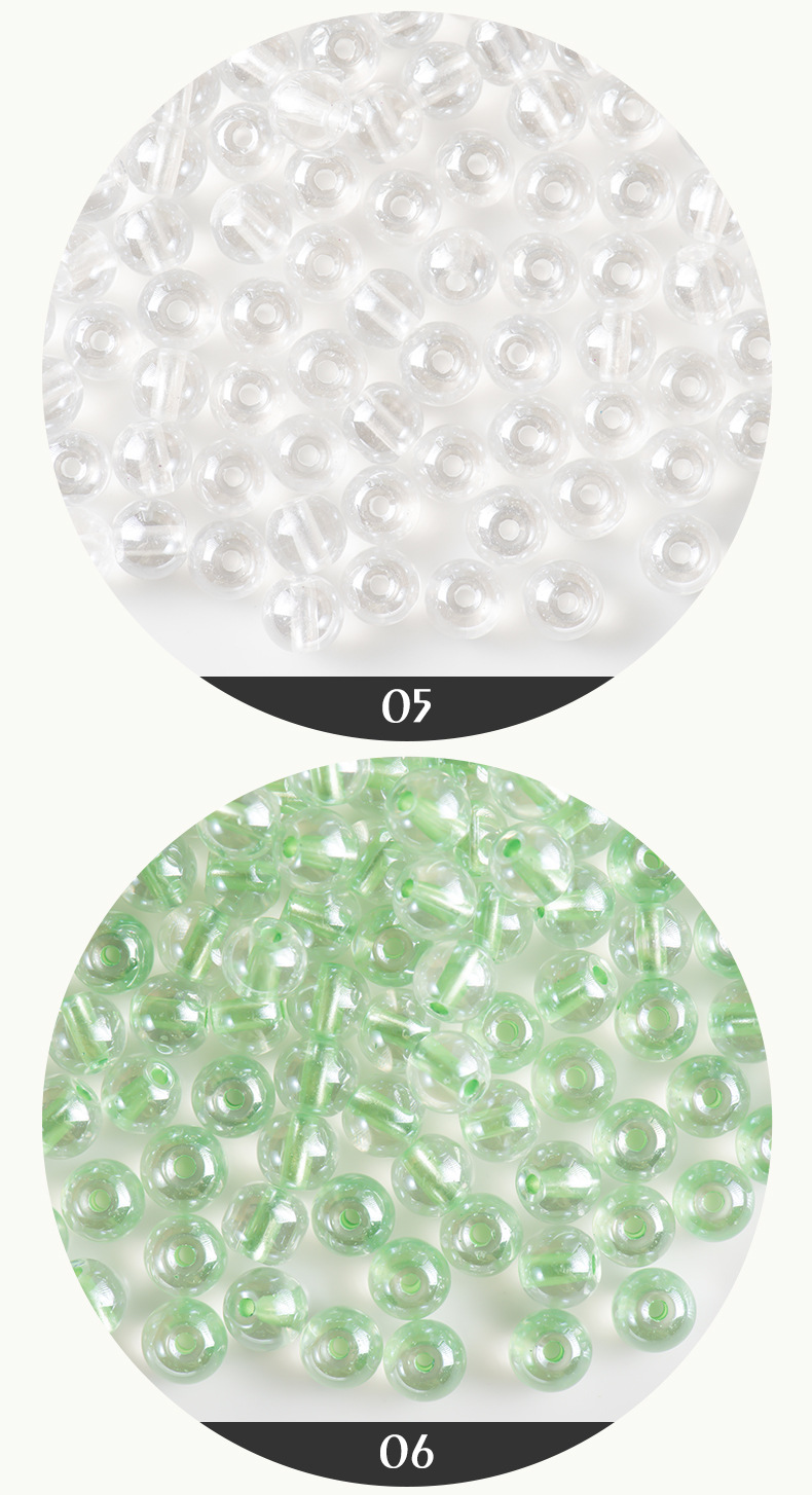 FGB千色玻璃米珠4/6/8mm染心独角兽圆珠diy手工串珠手链配件混珠详情5