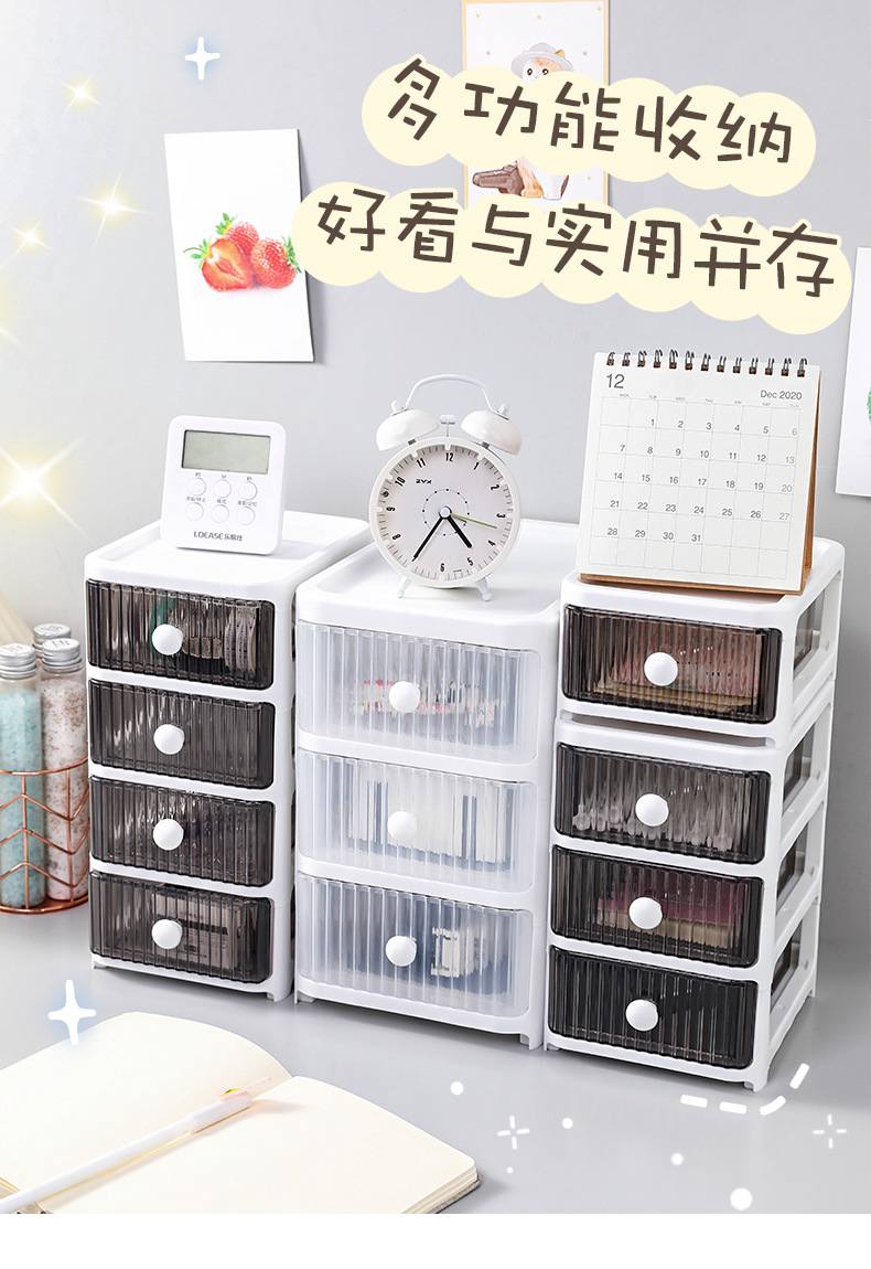 Desktop large-capacity storage box, dressing table, skin care product organization rack, multi-layer drawer storage box for student stationery pic 14