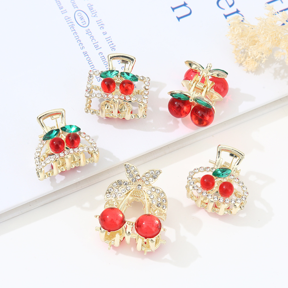 发夹夏季花朵抓夹女 可爱甜美合金半扎发小夹子小女孩鲨鱼夹批发详情6