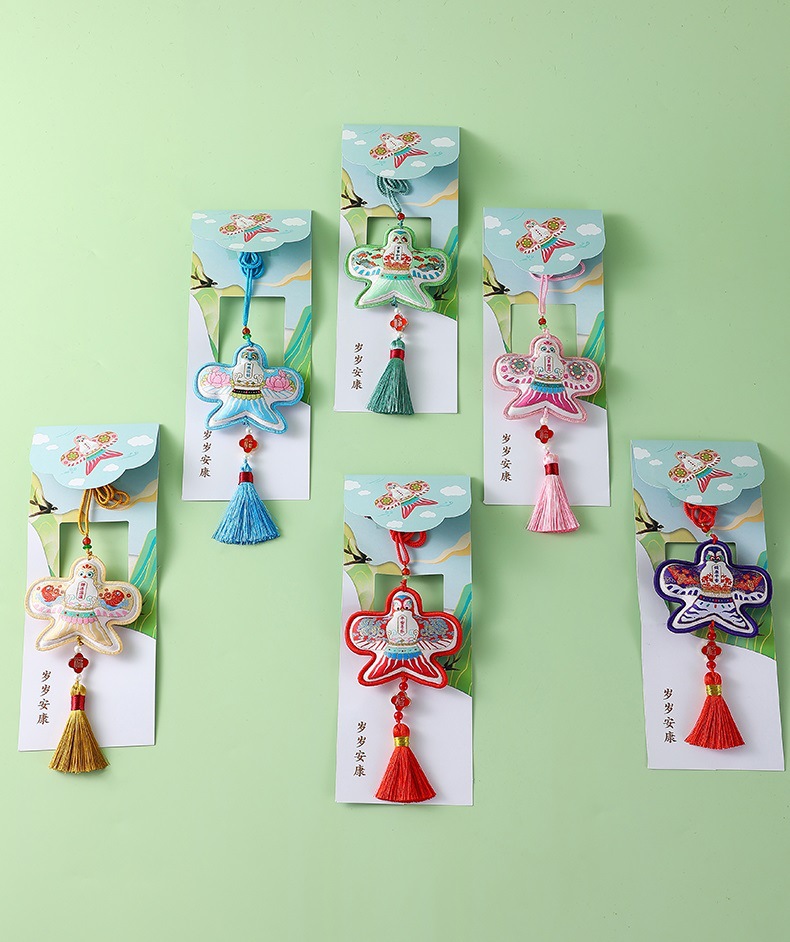 Ancient-style paper kite sachets, sachets, scenic area embroidered sachets, car pendants, brocade bags, festival gifts pic 6