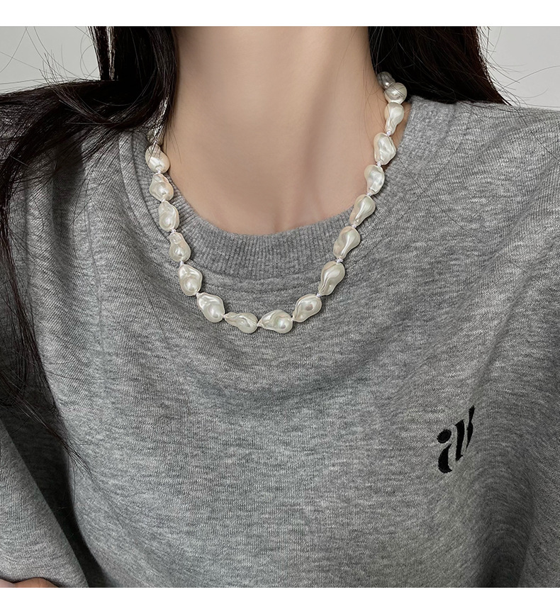 Lujo ligero temperamento irregular barroco collar de perlas mujer 2024 nuevo premium sentido gargantilla suéter cadena cadena clavícula pic 9